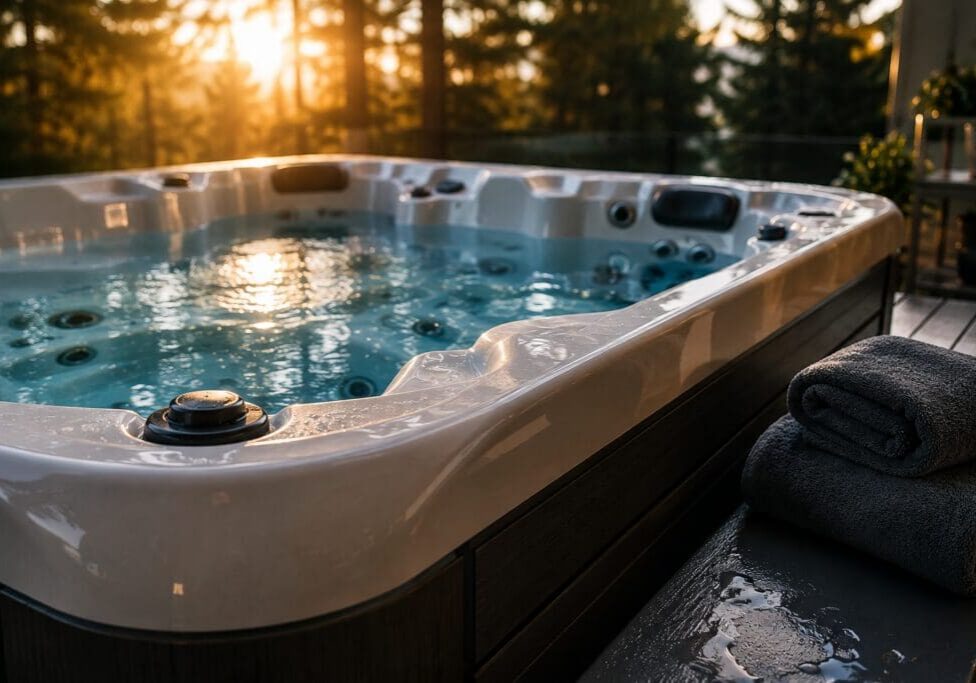 Professional new hot tub startup cleaning and plumbing purge in King County